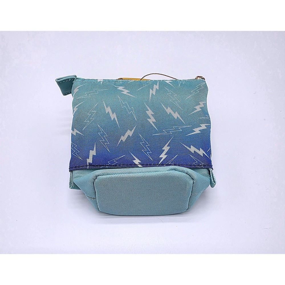 Erin Condren expandable Pouch Lightning Bolt Blue Zipper travel storage bag - Picture 2 of 10